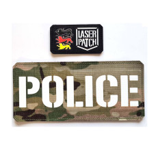 Grosse Rückenpatch Polizei Taktischer - Lasercut Patch mit Klett