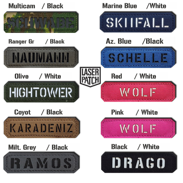 Namensbänder individuell gestalten – Lasercut Patch mit Klett