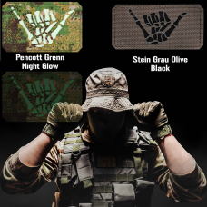 Knochen Shaka Hand Geste Skelett Moral Patch - Anatomisches Design