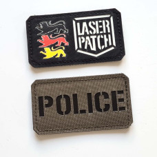 Polizei - Lasercut Patch mit Klett