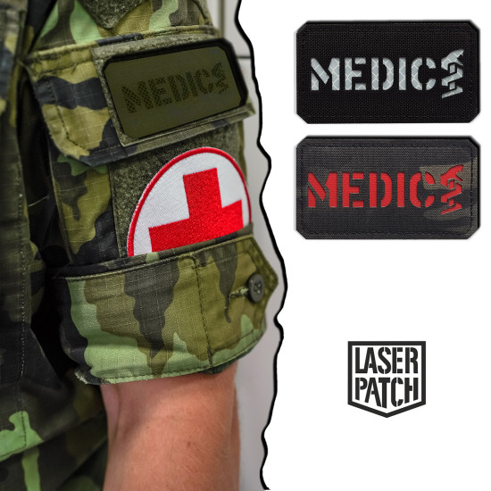 Meidc - Sanitäter - Militärische Medizinische - Lasercut Patch mit Klett