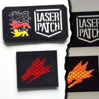 Salamanders Drachen - Lasercut Patch mit Klett