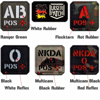 Blutgruppen - Quadratische Militärische - Lasercut Patch mit Klett