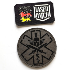 Taktischer Sanitäter - Spartanisches Design - Lasercut Patch mit Klett