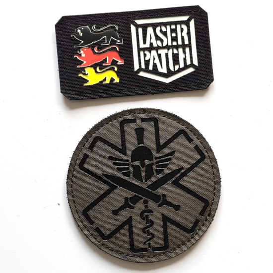 Taktischer Sanitäter - Spartanisches Design - Lasercut Patch mit Klett