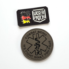 Kampfsanitäter-Patch - Gefechtsfeld-Medizinische - Lasercut Patch mit Klett
