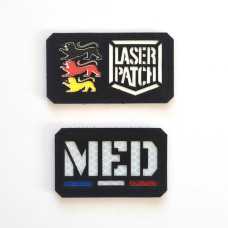 Medic Sanitätsbrigade  - Einheitskennung mit Flagge - Lasercut Patch mit Klett
