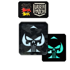 Pik Ass Punisher Schädel Militär Taktischer - Lasercut Patch mit Klett