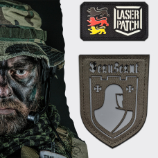 Personalisierter Tempelritter mit individuellem Namen - Lasercut Patch mit Klett