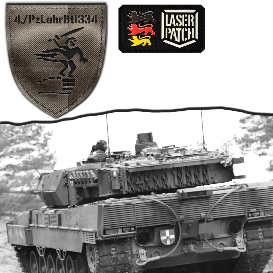 Bundeswehr Panzerlehrbataillon Kettengeist Deutscher Panzer Geist - Lasercut Patch mit Klett