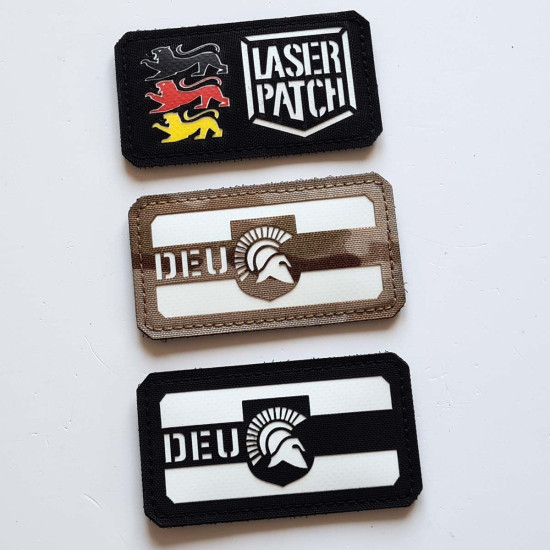 Deutscher Molon Labe Spartaner Taktischer - Lasercut Patch mit Klett
