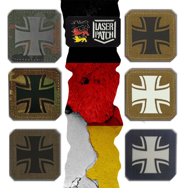 Bundeswehr Eisen Kreuz - Lasercut Patch mit Klett