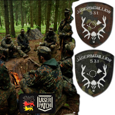 Bundeswehr Jägerbataillon 531 Deutsches Jäger Bataillon Taktischer - Lasercut Patch mit Klett