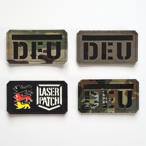DEU Deutsche Flagge Taktischer - Lasercut Patch mit Klett
