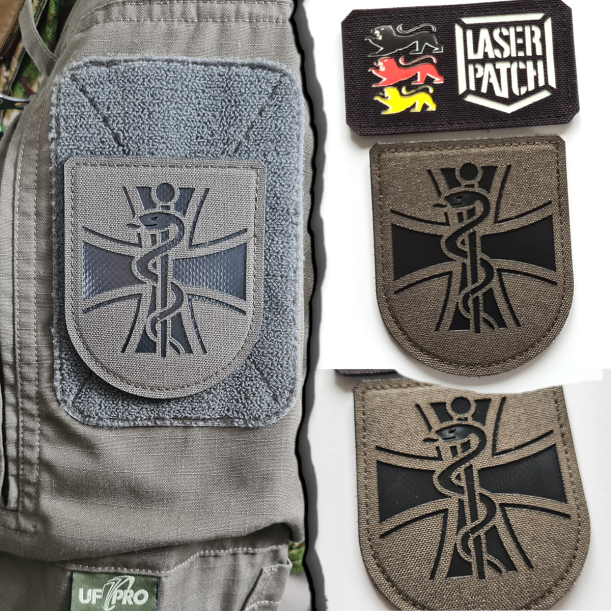 Kommando Sanitätsdienst Deutscher Medizinischer Dienst Kommando - Lasercut Patch mit Klett