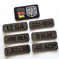 Kaliber - Militär - Lasercut Patch mit Klett