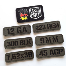 Kaliber - Militär - Lasercut Patch mit Klett