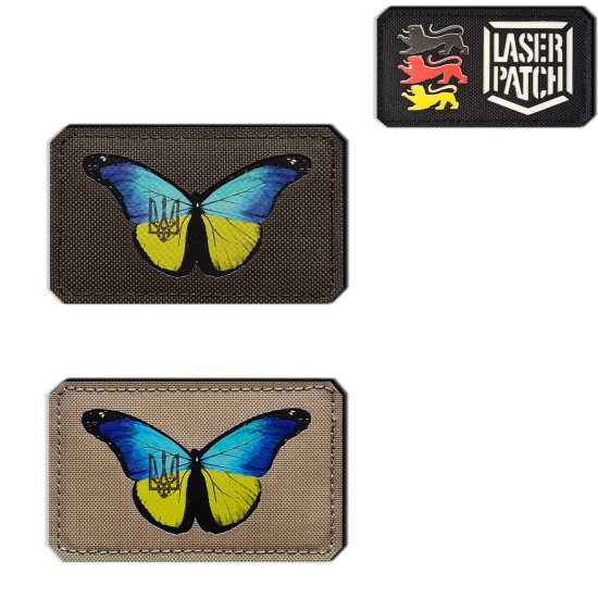 Ukraine Butterfly - Lasercut Patch mit Klett