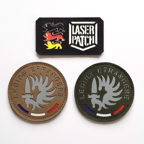 Französische Fremdenlegion Taktischer Patch - 1er Régiment Étranger - Lasercut Patch mit Klett