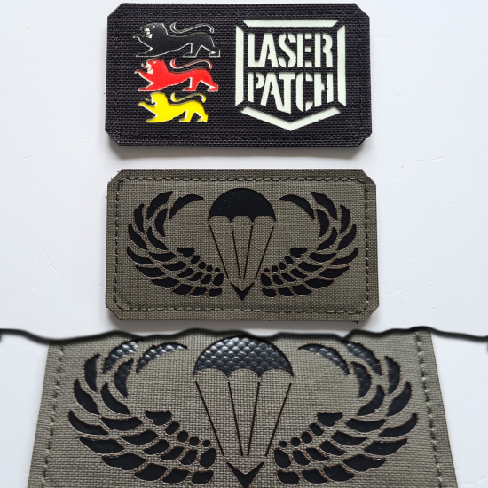 Fallschirmjäger Sprungflügel Militär Luftlandequalifizierter Taktischer - Lasercut Patch mit Klett