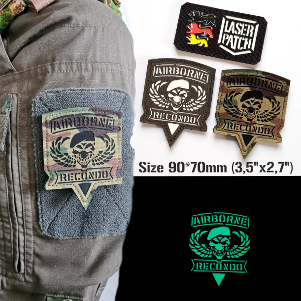 US Delta Force Luftlande Recondo Spezialeinsätze Taktischer - Lasercut Patch mit Klett