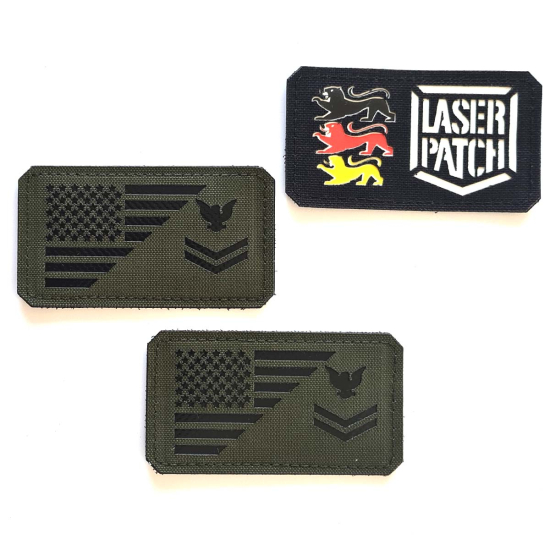 US Army Flagge Rangabzeichen Hauptmann, Leutnant - Lasercut Patch mit Klett
