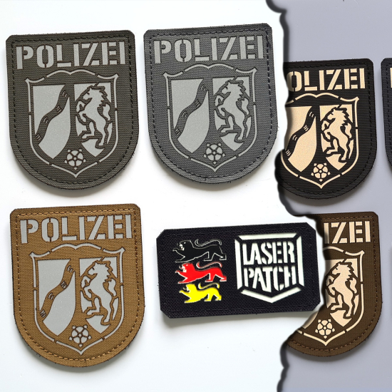 Individueller Lasercut Patch – Deutschland / Nordrhein-Westfalen / Polizei – mit Klett