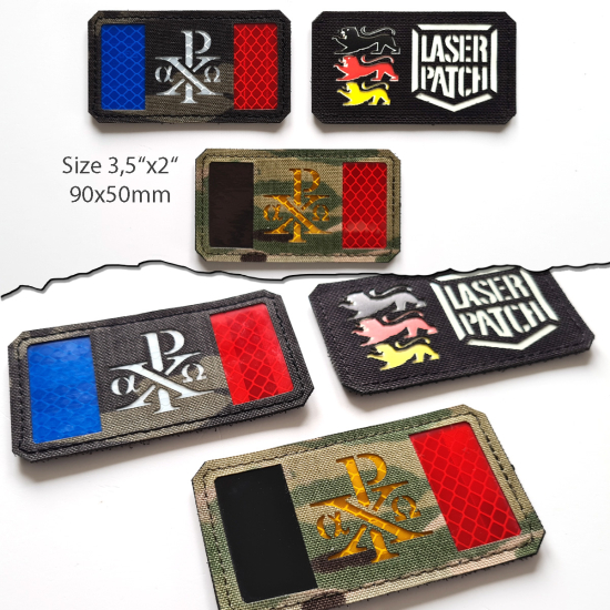 Frankreich Flagge Chi Rho Christlicher Patch