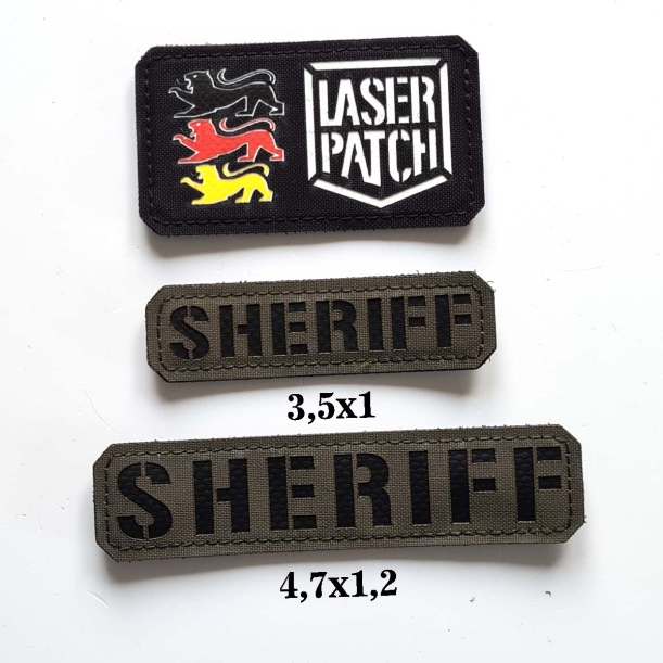 Sheriff - Police - Lasercut Patch mit Klett