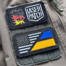 America Ukraine Flag Laser Patch