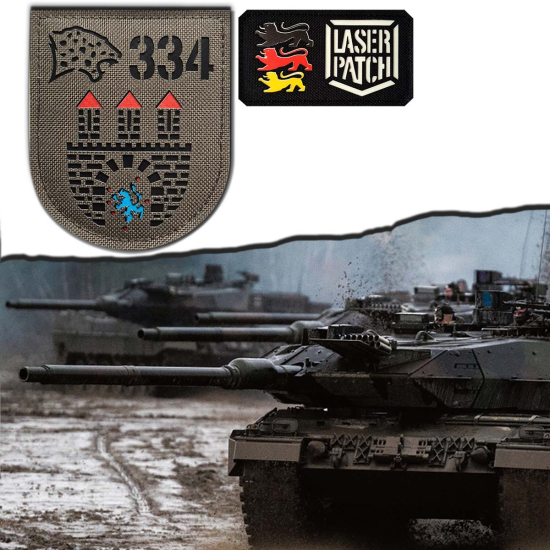 Bundeswehr Panzerlehrbataillon 334 Celle Deutsches Panzer Ausbildungsbataillon Taktischer - Lasercut Patch mit Klett