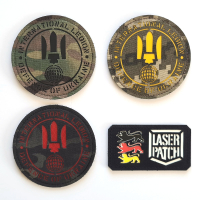 Ukraine Internationale Legion Ausländische Freiwillige Taktischer - Lasercut Patch mit Klett