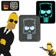Simpson Punisher - Lasercut Patch mit Klett