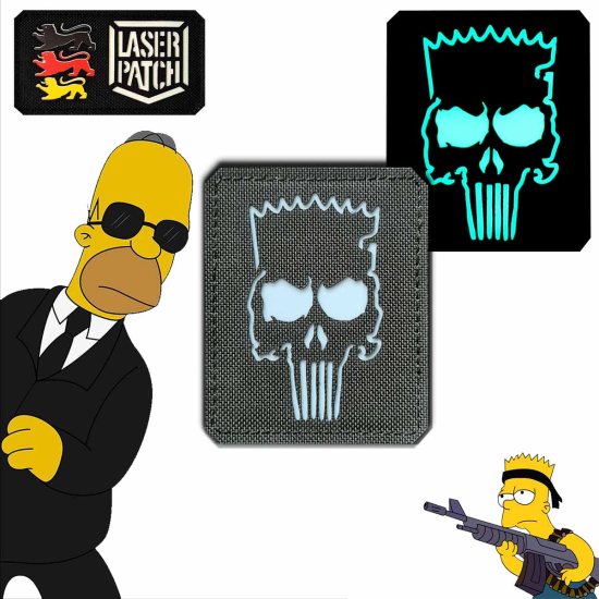 Simpson Punisher - Lasercut Patch mit Klett