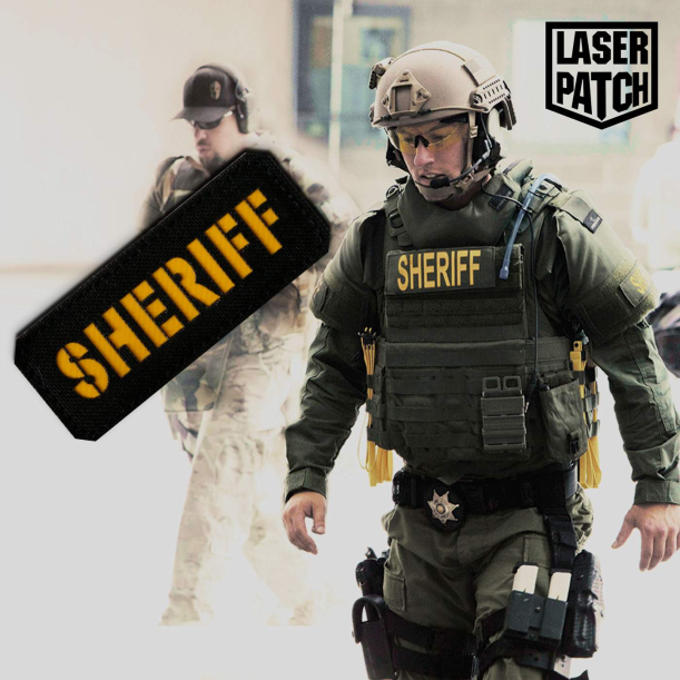 Sheriff - Police - Lasercut Patch mit Klett