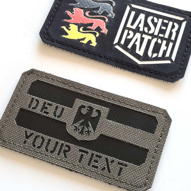Individuelle DEU mit Ihrem Text - Name - Laser Patch mit Klett