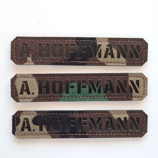 Langes Namensschild Chestrigs - Plattenträger - Combat Short - Lasercut Patch mit Klett