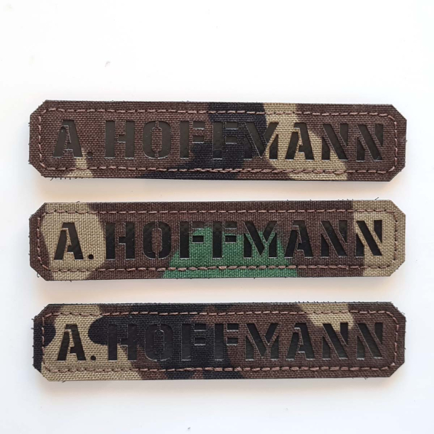 Langes Namensschild Chestrigs - Plattenträger - Combat Short - Lasercut Patch mit Klett