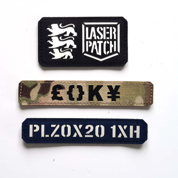 Langes Namensschild Chestrigs - Plattenträger - Combat Short - Lasercut Patch mit Klett