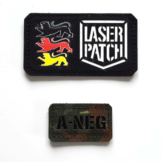 Kleine Blutgruppe - Militärische Medizinische Kennung - Lasercut Patch mit Klett