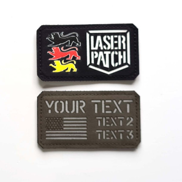 Personalisierter Namenspatch mit Länderfahne – Lasercut Patch mit Klett