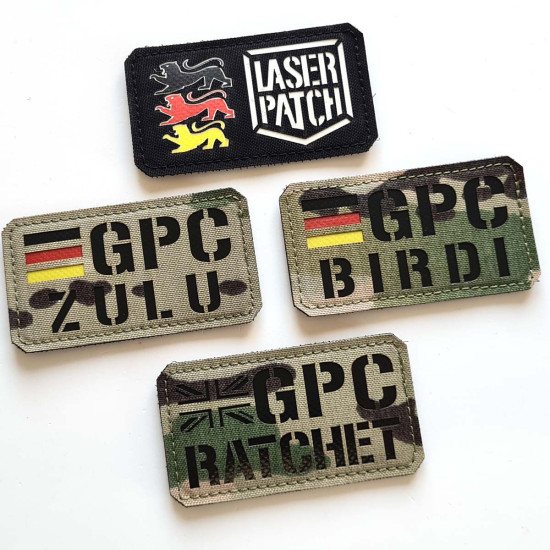 Personalisierter Namenspatch mit Länderfahne – Lasercut Patch mit Klett