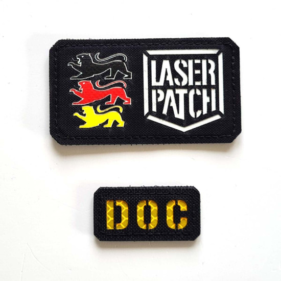 Kleine Individuelles Namensband - EDC - Lasercut Patch mit Klett