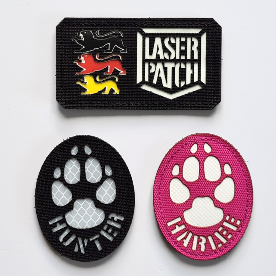 Klett-Patches für Hunde - K9 Name Laser Patch