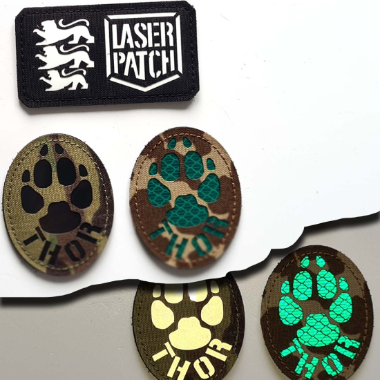 Klett-Patches für Hunde - K9 Name Laser Patch