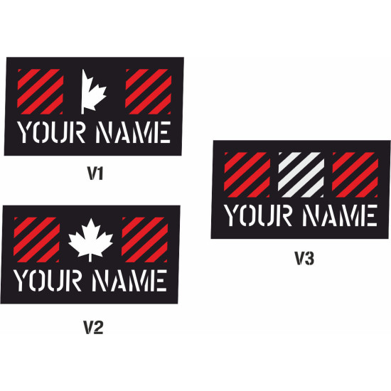 Kanada Flagge Namen Patch - Personalisierter - Lasercut Patch mit Klett