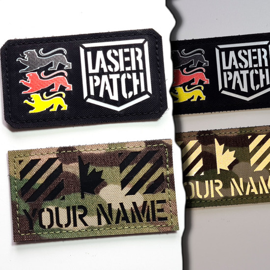 Kanada Flagge Namen Patch - Personalisierter - Lasercut Patch mit Klett