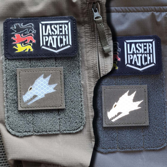 Salamanders Drachen - Lasercut Patch mit Klett