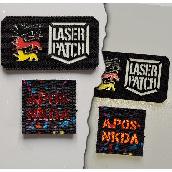 Blutgruppen - Quadratische Militärische - Lasercut Patch mit Klett