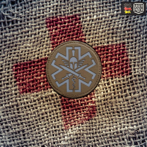 Taktischer Sanitäter - Spartanisches Design - Lasercut Patch mit Klett